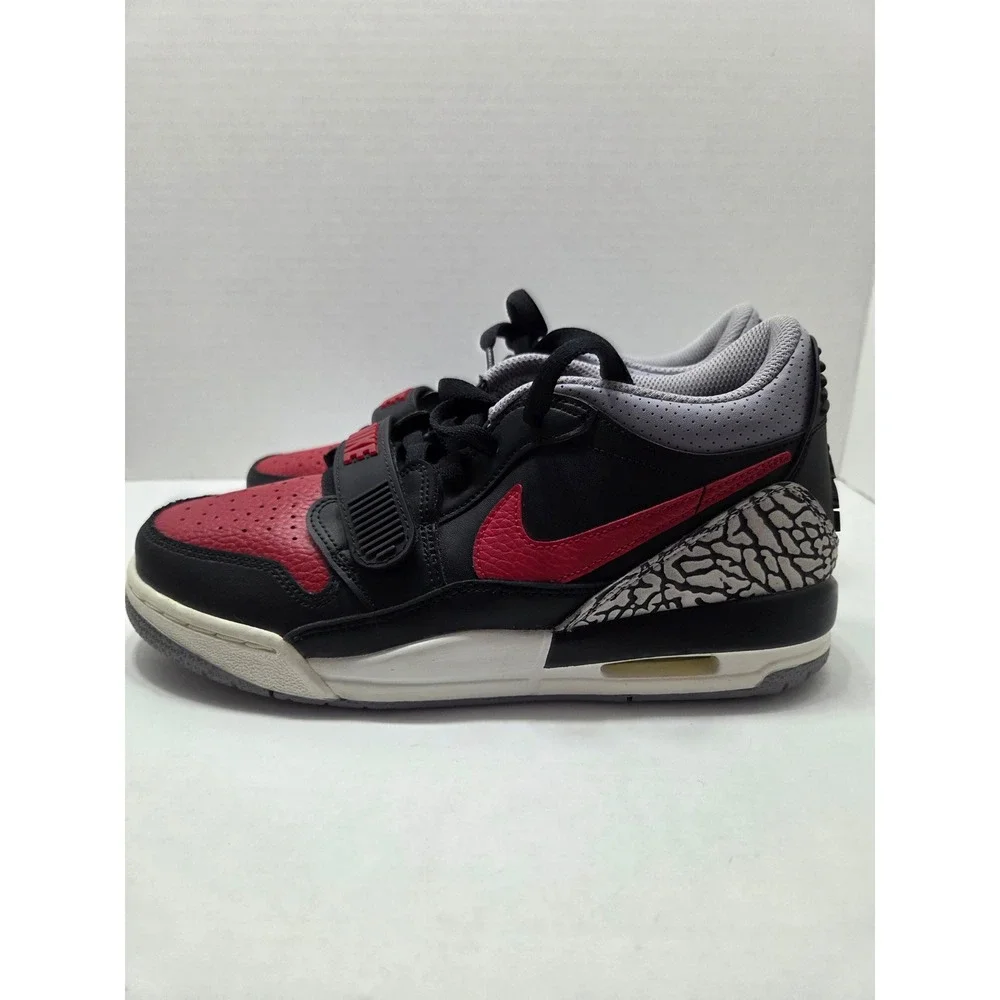 Jordan Legacy 312 Low Bred Black Red Elephant Print Kids 6Y CD9054-006